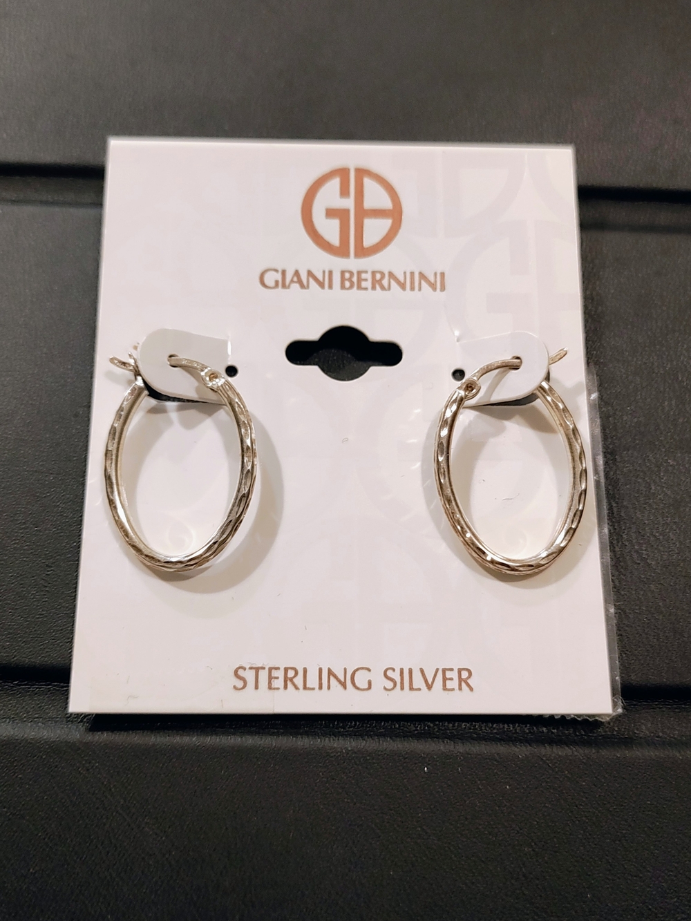 Giani Bernini Sterling Silver Textured Hoop Earrings - Silver